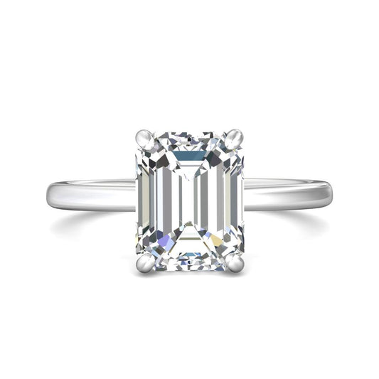 Martin Flyer Platinum Emerald-Cut Diamond Solitaire Engagement Ring