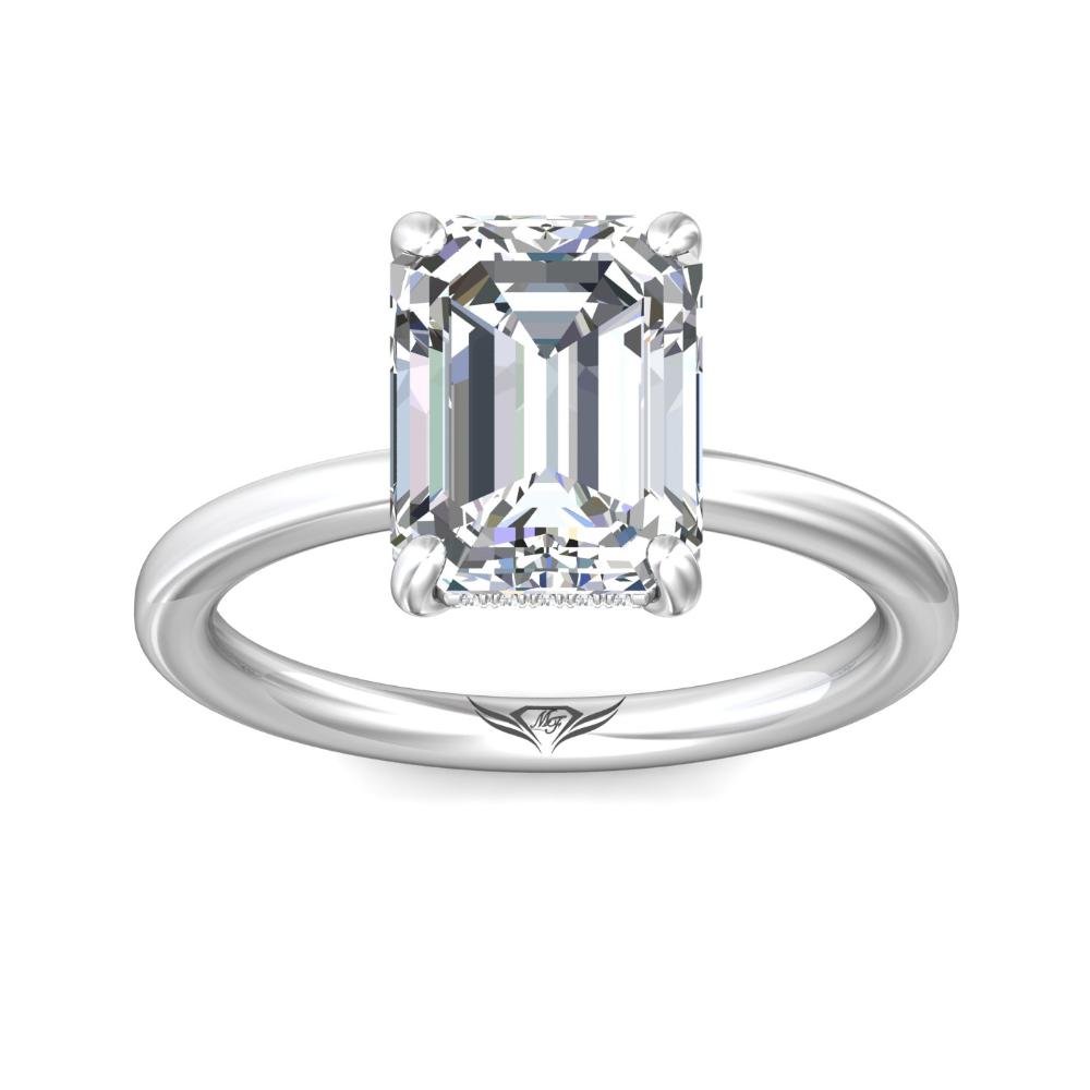 Martin Flyer Platinum Emerald-Cut Diamond Solitaire Engagement Ring