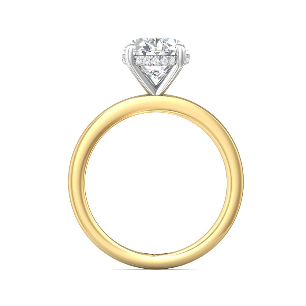 Martin Flyer 14k Gold and Platinum Oval Diamond Solitaire Engagement Ring