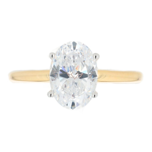 Martin Flyer 14k Gold Two-Tone Oval Diamond Solitaire Engagement Ring