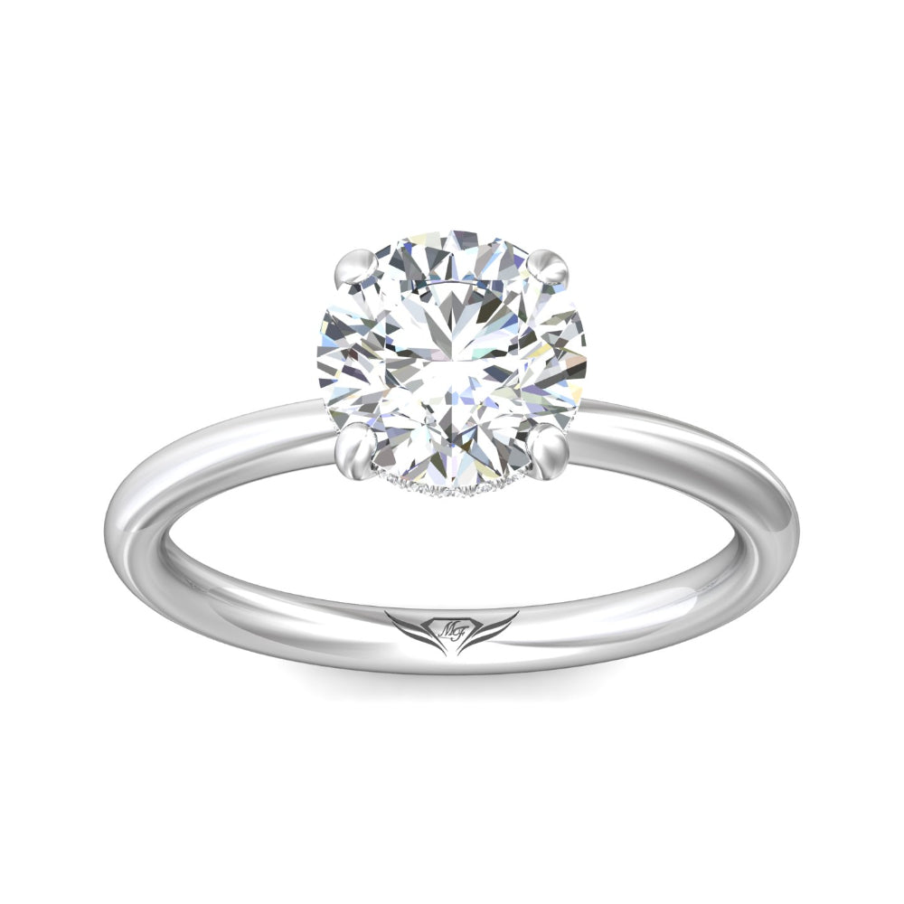 Martin Flyer Platinum Round Cut Diamond Solitaire Engagement Ring