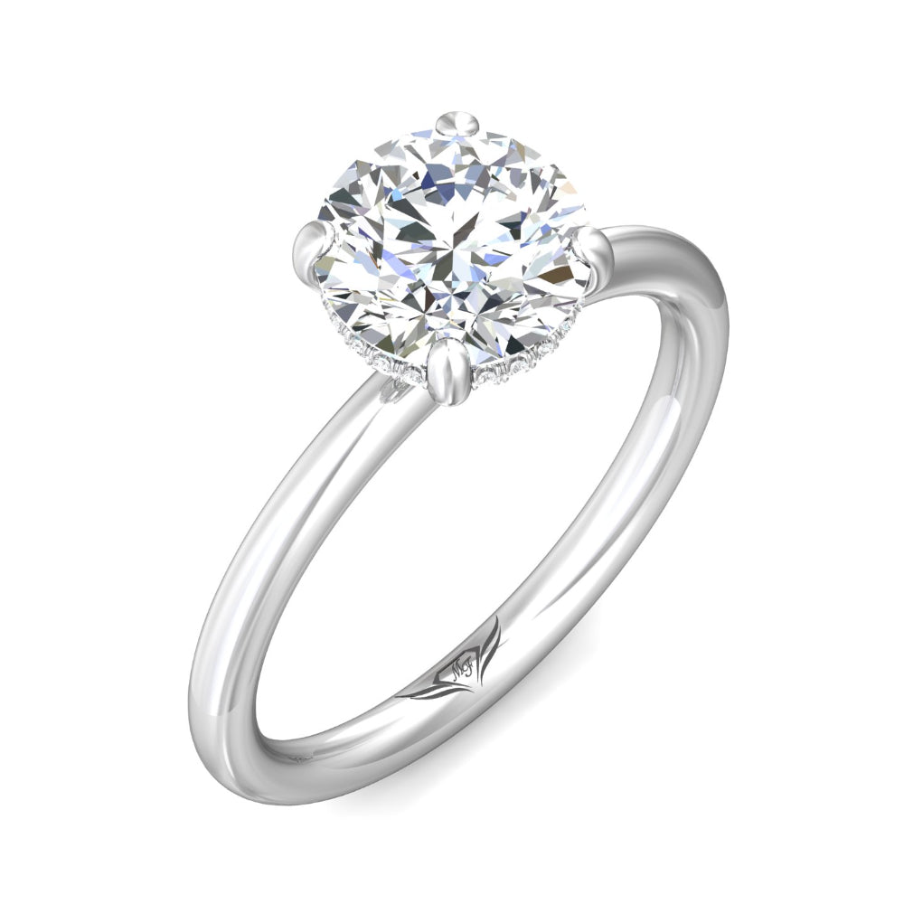 Martin Flyer Platinum Round Cut Diamond Solitaire Engagement Ring