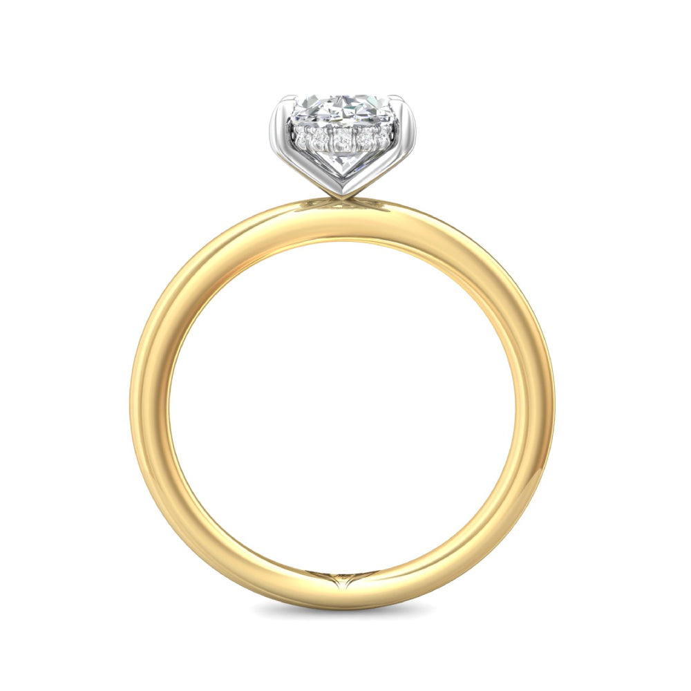 Martin Flyer 14k Gold Two-Tone Oval Diamond Solitaire Engagement Ring