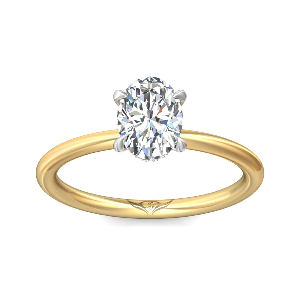 Martin Flyer 14k Gold Two-Tone Oval Diamond Solitaire Engagement Ring
