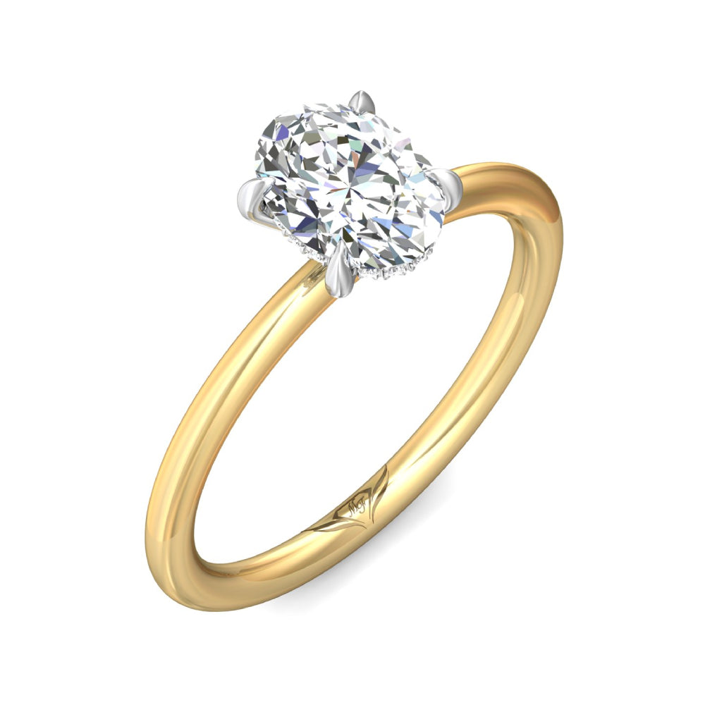 Martin Flyer 14k Gold Two-Tone Oval Diamond Solitaire Engagement Ring
