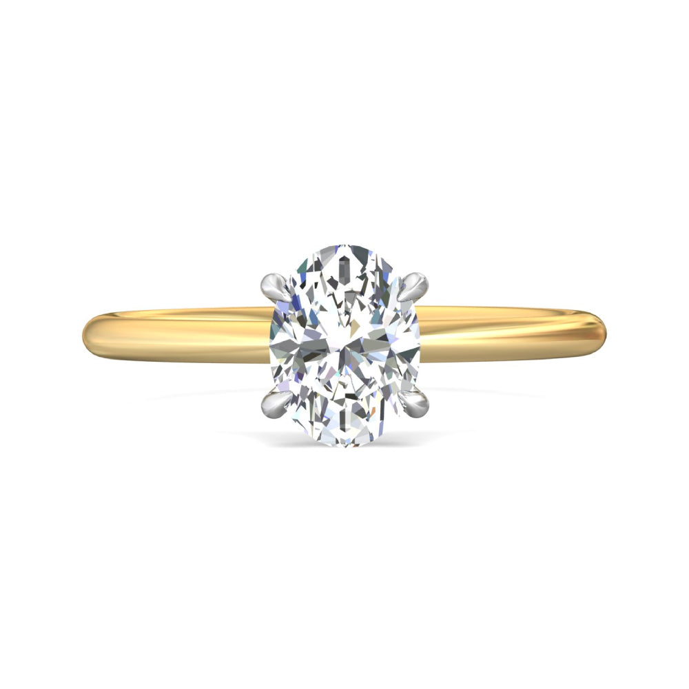 Martin Flyer 14k Gold Two-Tone Oval Diamond Solitaire Engagement Ring