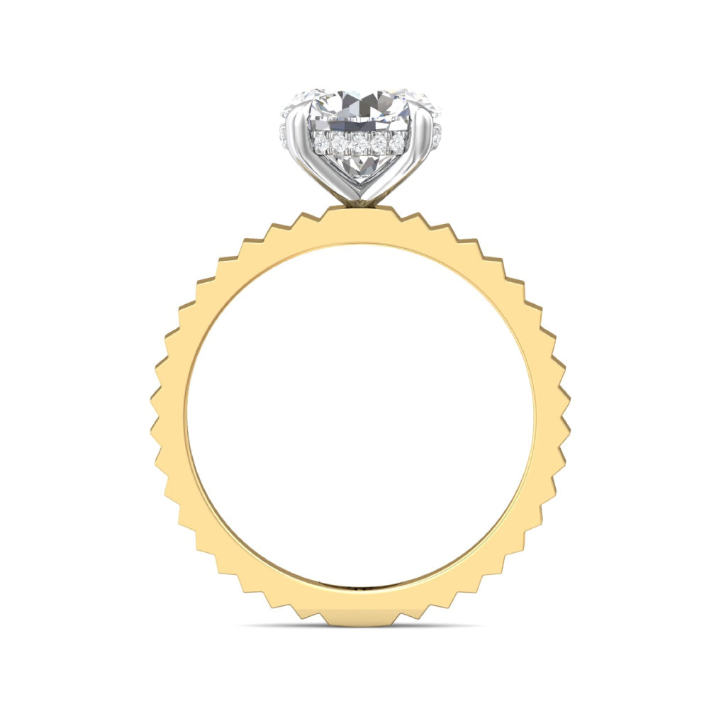 Martin Flyer 14k Gold Two-Tone Round Diamond Solitaire Engagement Ring