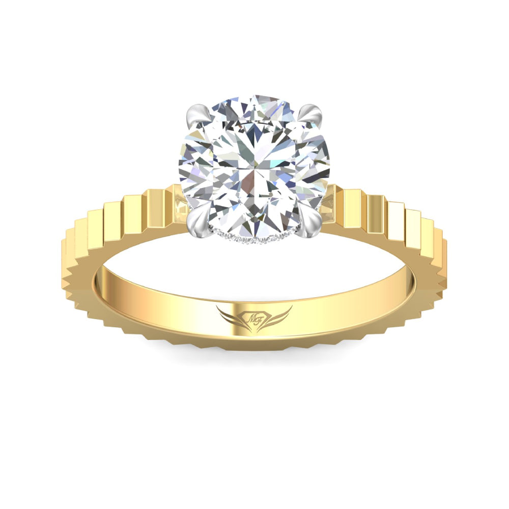 Martin Flyer 14k Gold Two-Tone Round Diamond Solitaire Engagement Ring