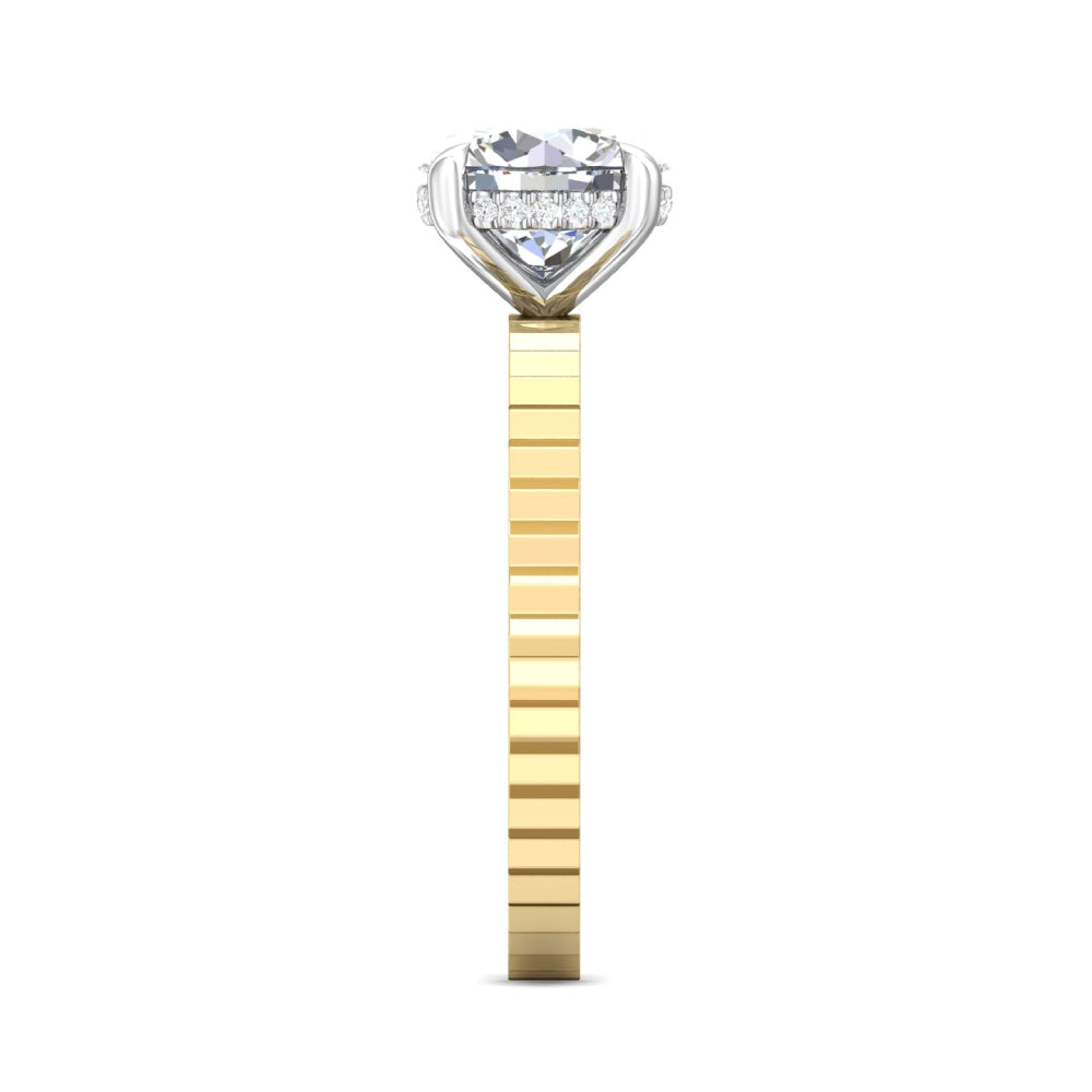 Martin Flyer 14k Gold Two-Tone Round Diamond Solitaire Engagement Ring