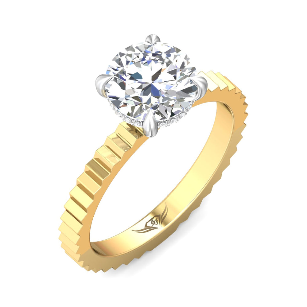 Martin Flyer 14k Gold Two-Tone Round Diamond Solitaire Engagement Ring