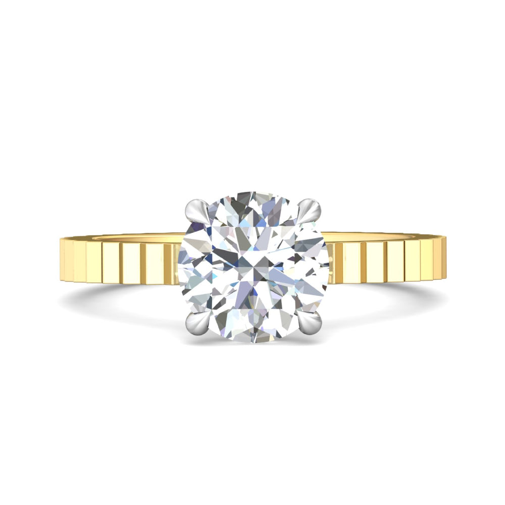 Martin Flyer 14k Gold Two-Tone Round Diamond Solitaire Engagement Ring