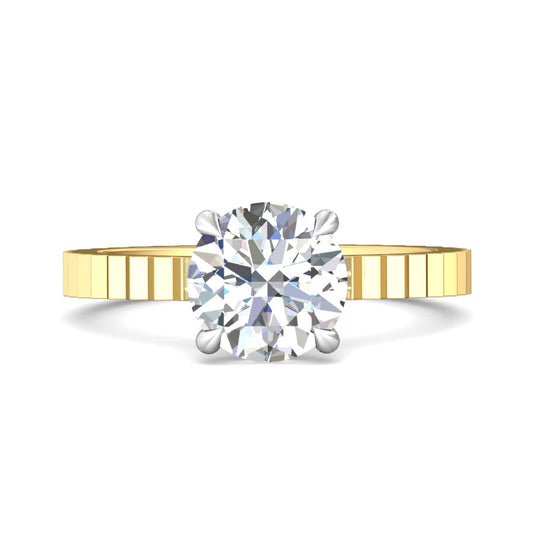 Martin Flyer 14k Gold Two-Tone Round Diamond Solitaire Engagement Ring
