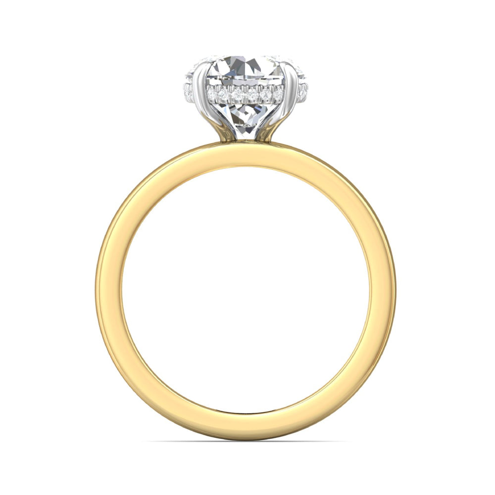 Martin Flyer 14k Gold and Platinum Round Diamond Solitaire Engagement Ring