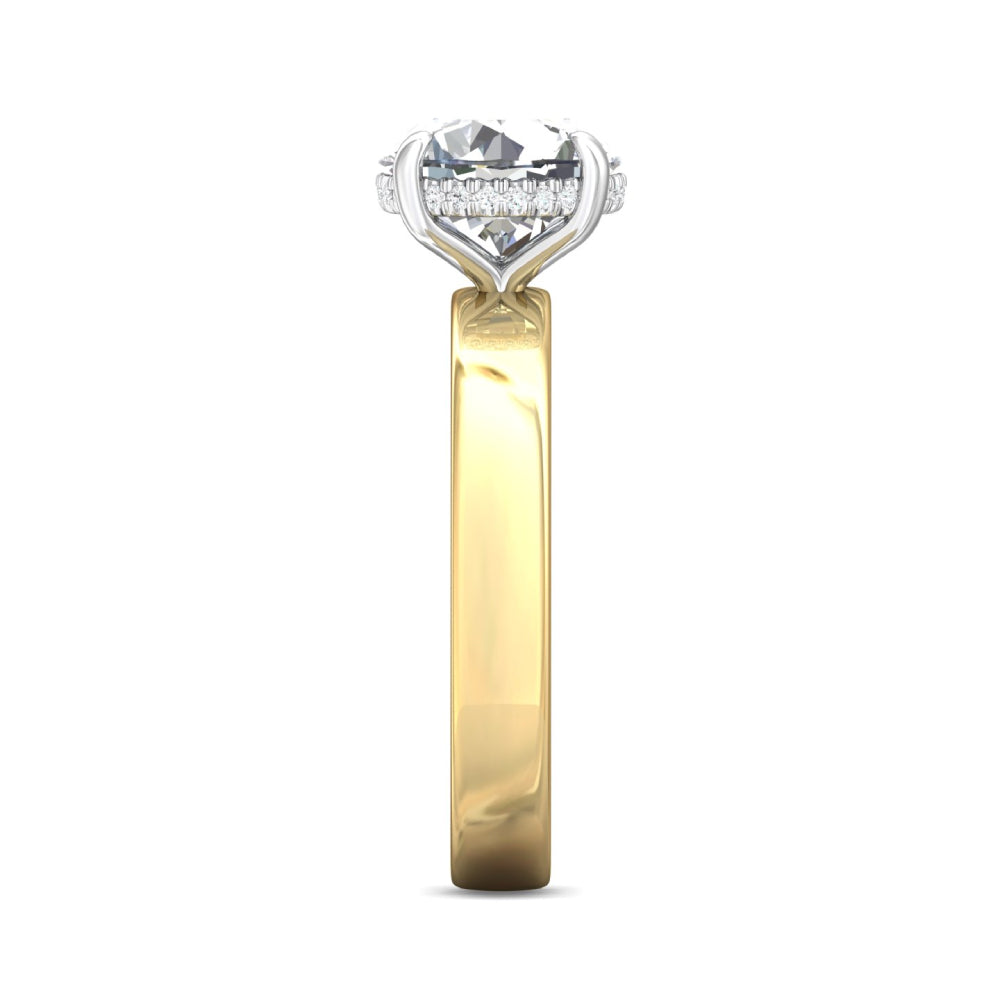 Martin Flyer 14k Gold and Platinum Round Diamond Solitaire Engagement Ring