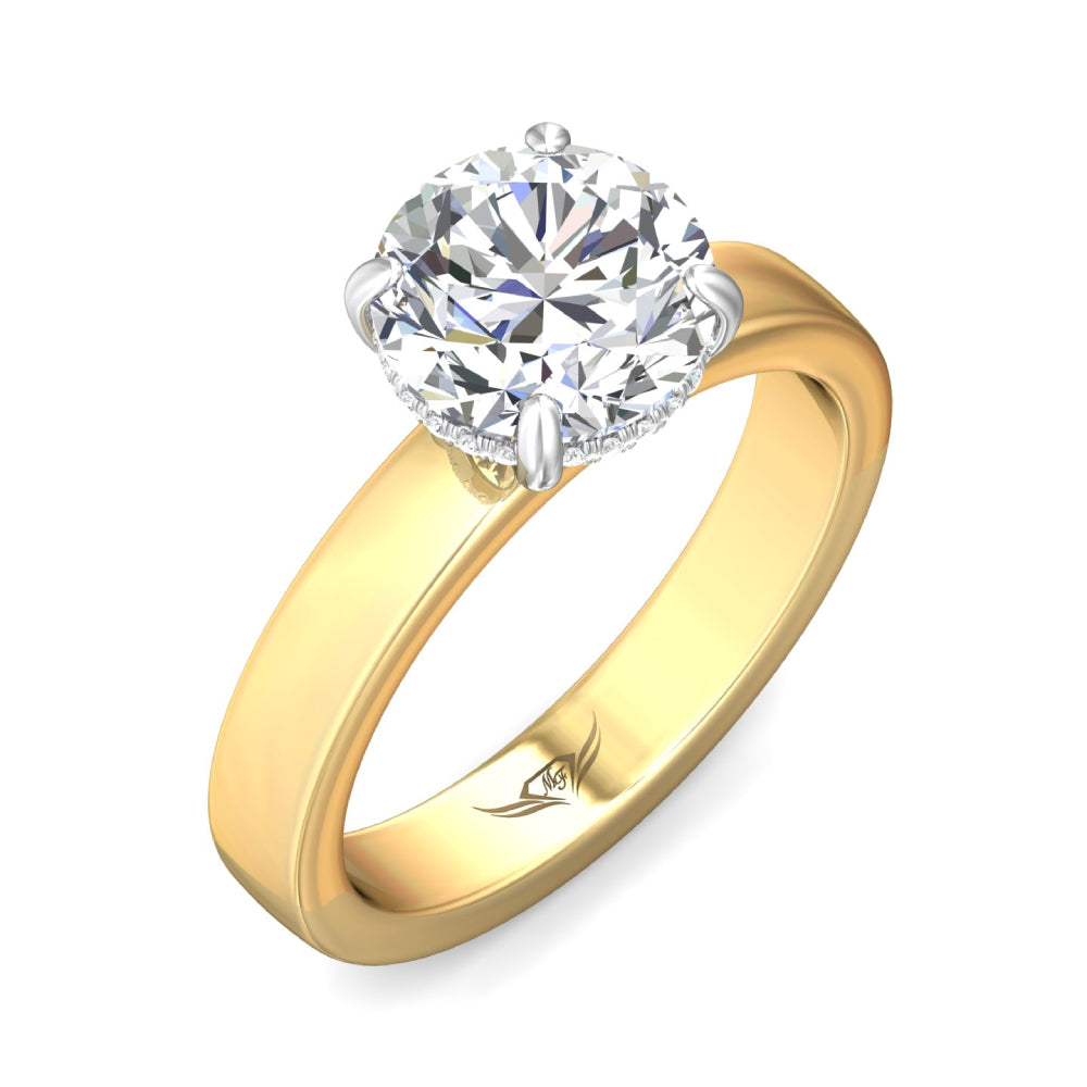 Martin Flyer 14k Gold and Platinum Round Diamond Solitaire Engagement Ring