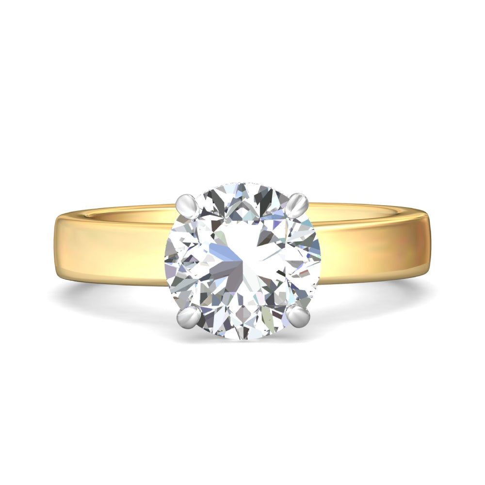 Martin Flyer 14k Gold and Platinum Round Diamond Solitaire Engagement Ring