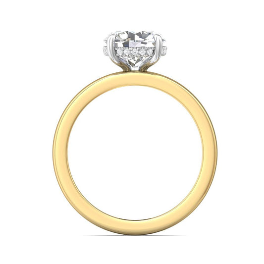 Martin Flyer Platinum & Gold Round Cut Diamond Solitaire Engagement Ring