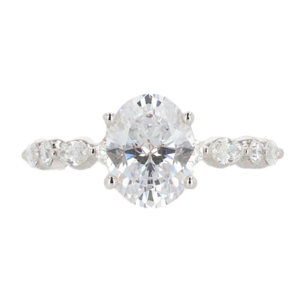 Martin Flyer 14k Gold Oval and Marquise Diamond Engagement Ring