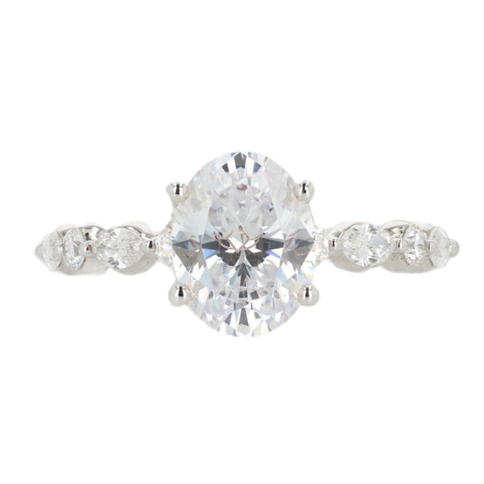 Martin Flyer 14k Gold Oval and Marquise Diamond Engagement Ring