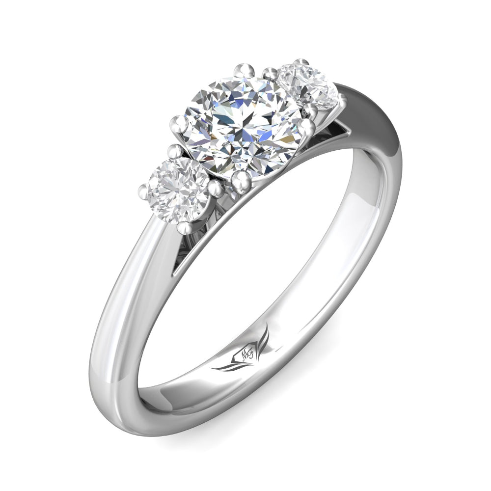 Martin Flyer 14k Round-Cut Three Stone Diamond Engagement Ring