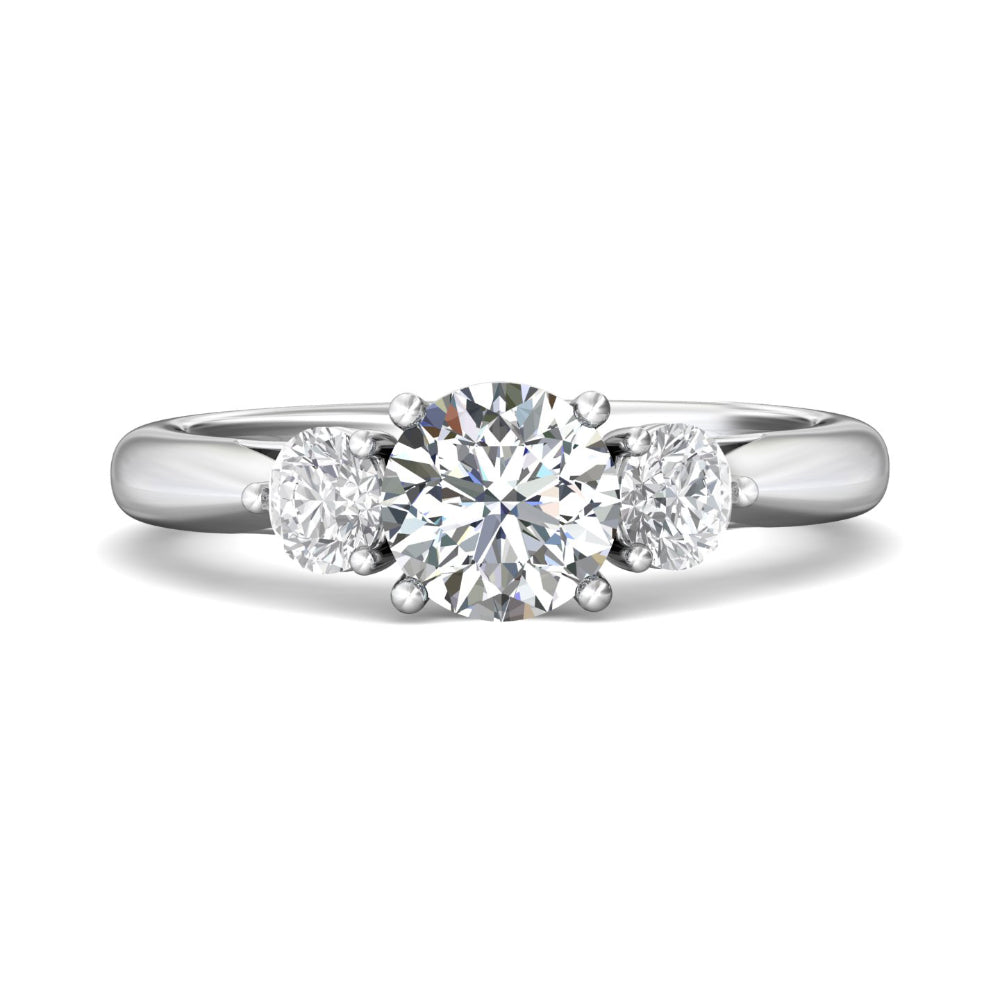 Martin Flyer 14k Three Stone Round Diamond Engagement Ring