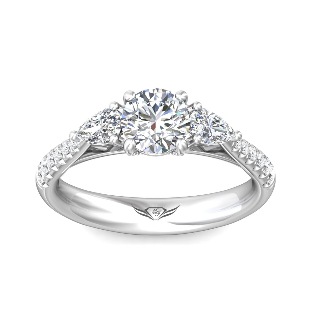 Martin Flyer Platinum Three Stone Engagement Ring