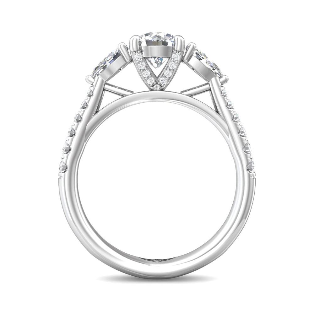Martin Flyer Platinum Three Stone Engagement Ring