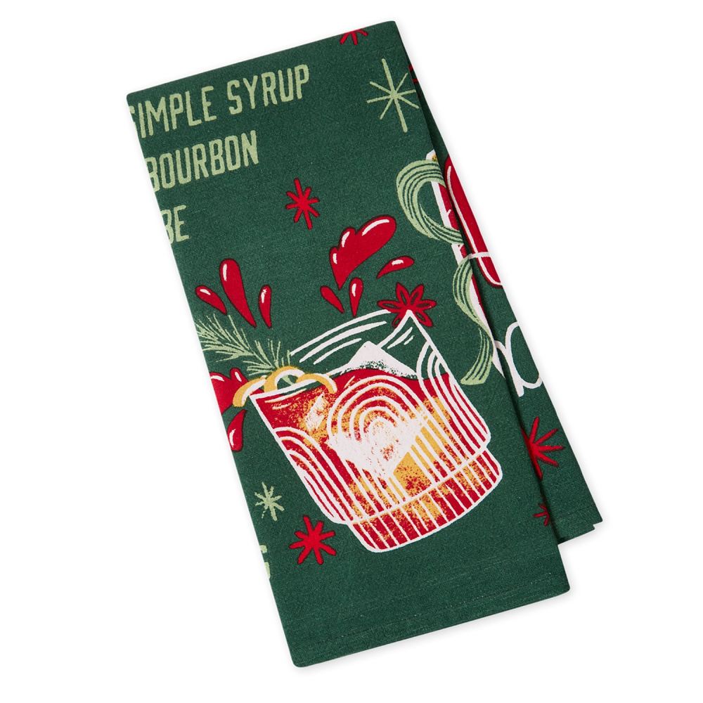 Design Imports Holiday Bourbon Printed Floursack Dishtowel