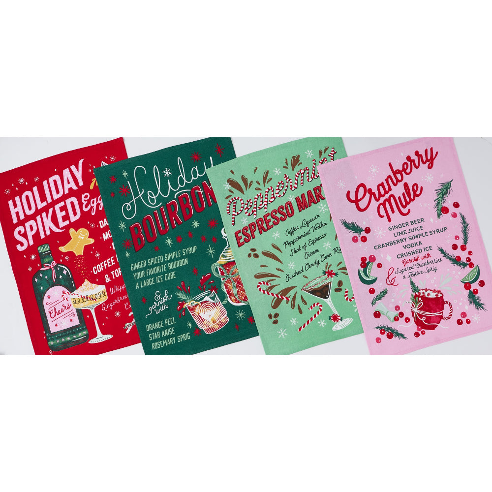 Design Imports Holiday Bourbon Printed Floursack Dishtowel