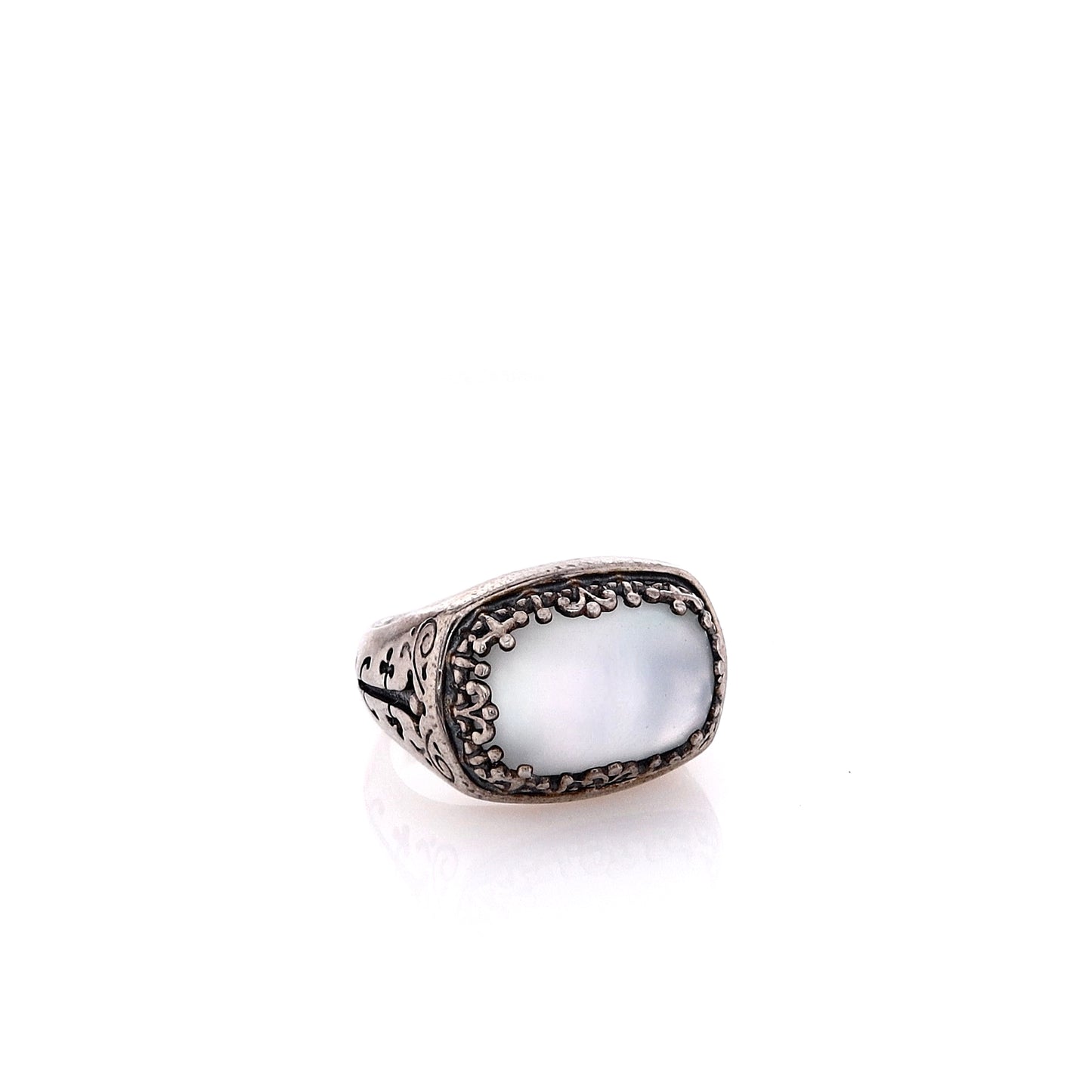 Konstantino Sterling Silver Cabochon Cushion Mother of Pearl Ring
