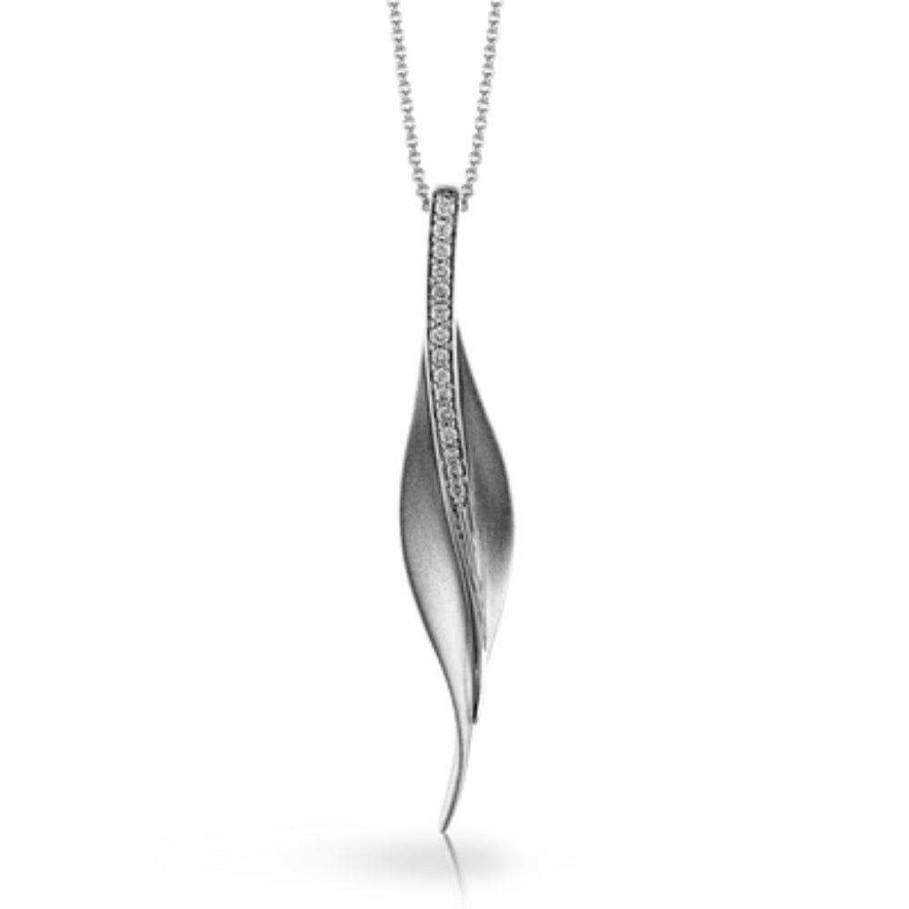 Simon G. 18k Brushed Fallen Leaves Pendant Necklace