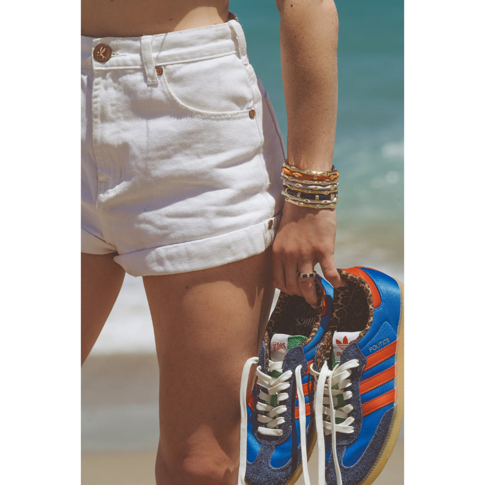 Anabel Aram Gold Bamboo Hinged Bangle