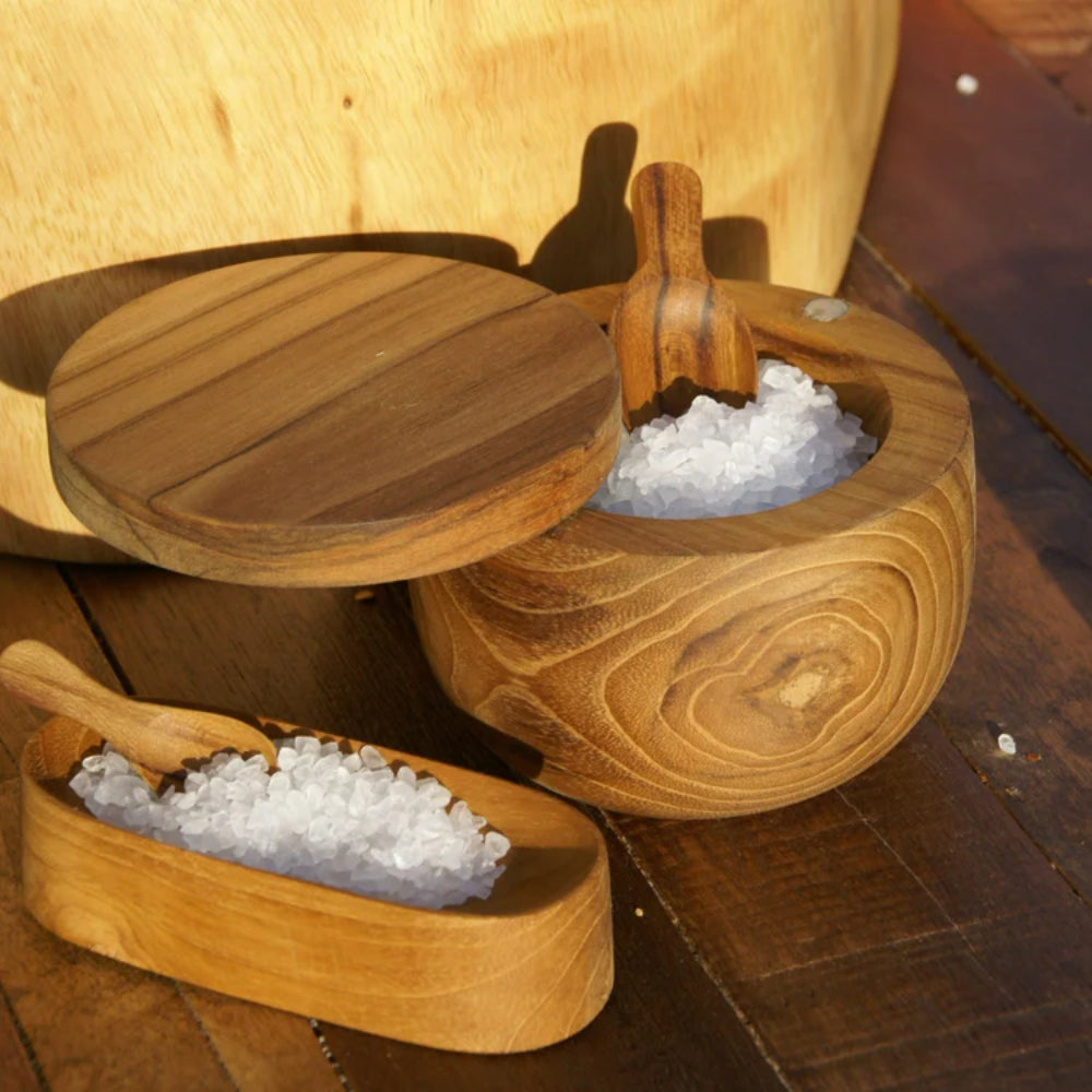 Be Home Teak Cellar with Spoon - Thumbnail 4