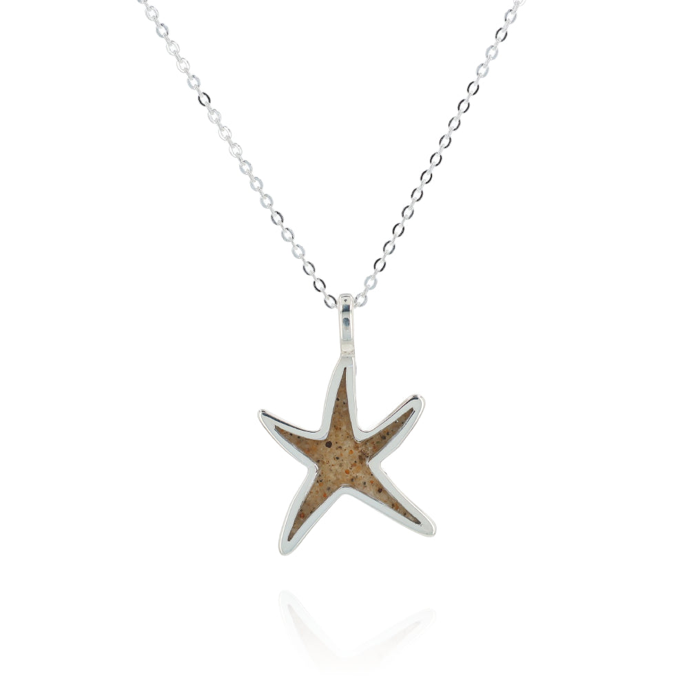 Dune Sterling Silver Delicate Starfish Necklace
