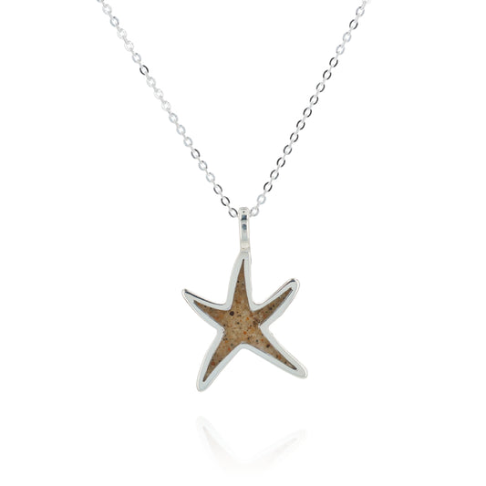 Dune Sterling Silver Delicate Starfish Necklace