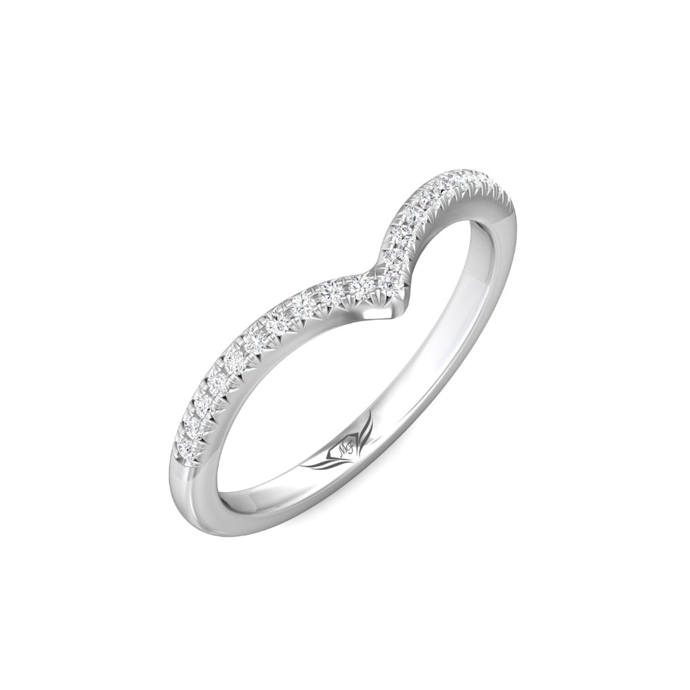 Martin Flyer 14k Gold Curved Diamond Band