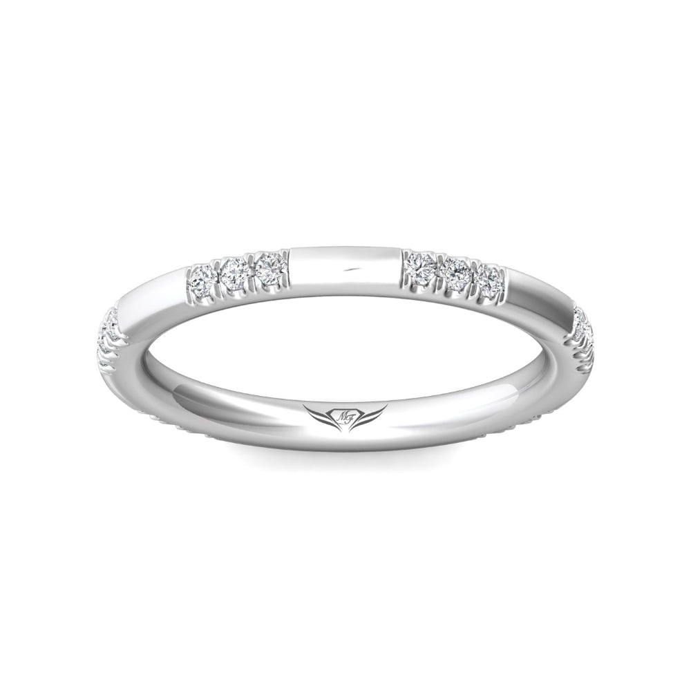 Martin Flyer 14k Gold Diamond Pave Station Wedding Band