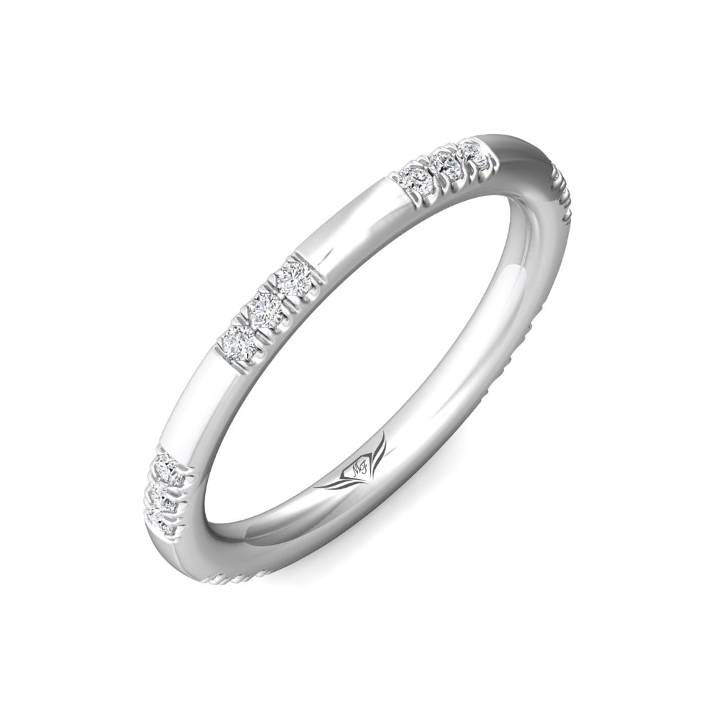 Martin Flyer 14k Gold Diamond Pave Station Wedding Band