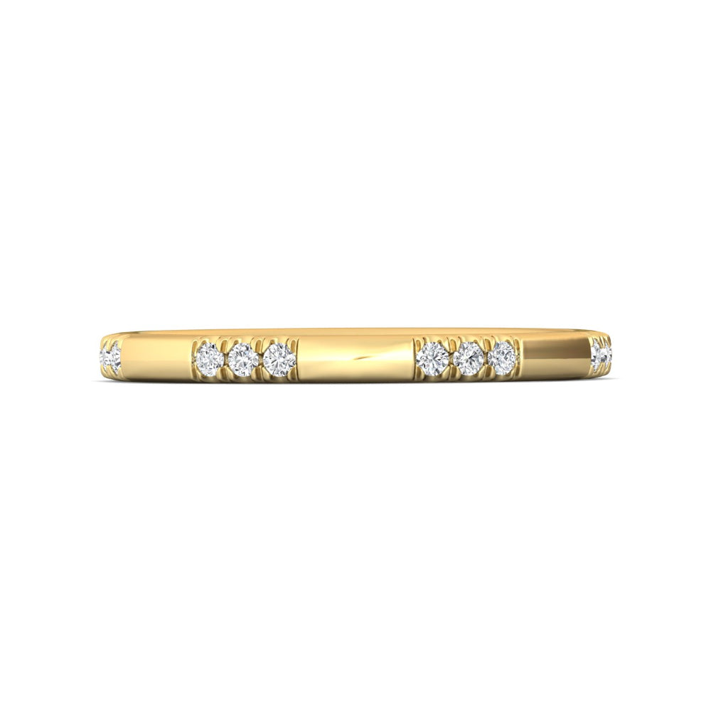 Martin Flyer 14k Gold Diamond Pave Station Wedding Band