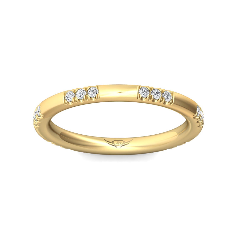 Martin Flyer 14k Gold Diamond Pave Station Wedding Band
