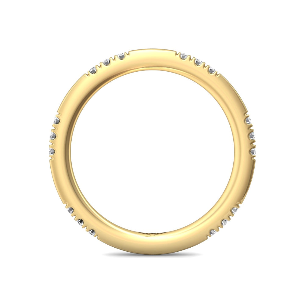 Martin Flyer 14k Gold Diamond Pave Station Wedding Band