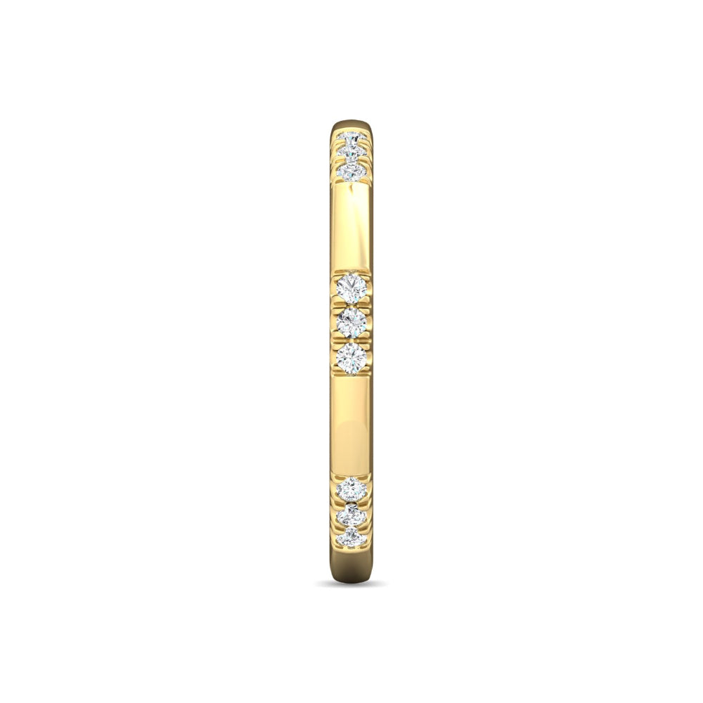 Martin Flyer 14k Gold Diamond Pave Station Wedding Band