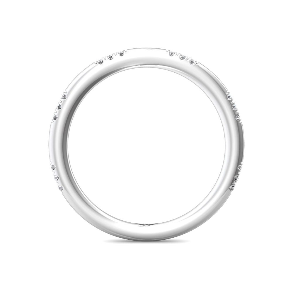 Silver ring with small stones on a white background
