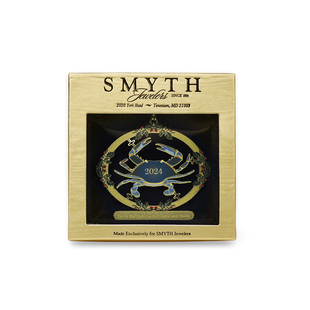Smyth Exclusive Holiday Crab Ornament "Deck the Halls with Crabs and Holly"