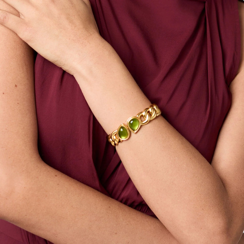 Julie Vos Dolce Hinge Bangle - Iridescent Palmetto Green