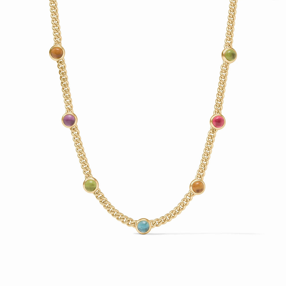 Julie Vos Dolce Delicate Station Necklace - Iridescent Multi-Stone