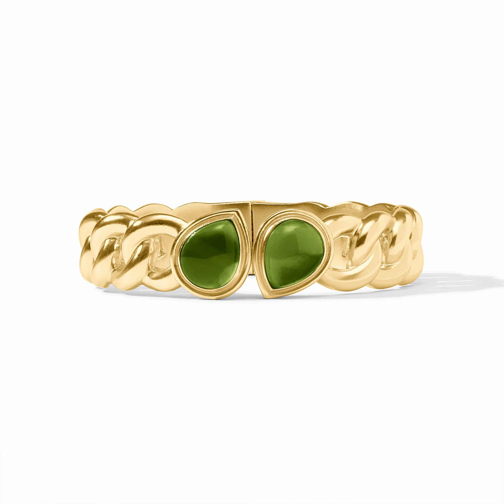 Julie Vos Dolce Hinge Bangle - Iridescent Palmetto Green