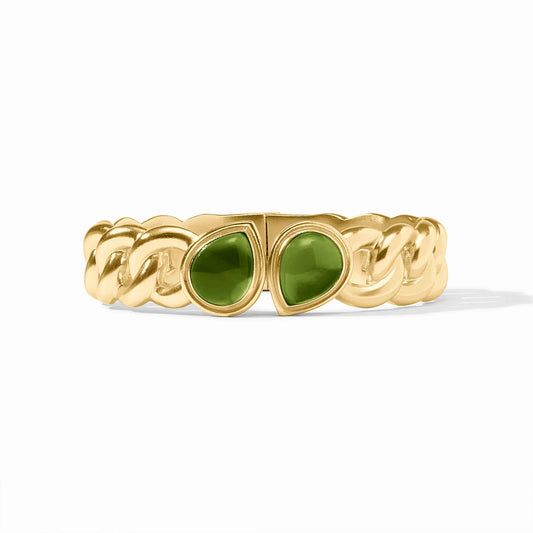 Julie Vos Dolce Hinge Bangle - Iridescent Palmetto Green