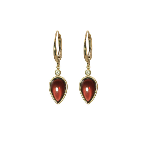 Olivia B. 14k Gold Garnet and Diamond Drop Earrings
