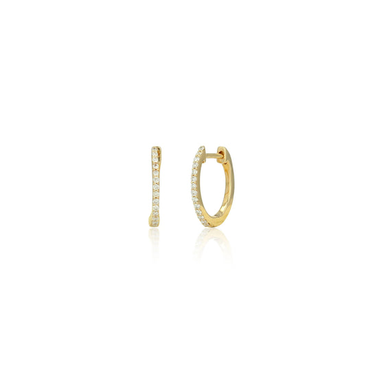 Rachel Reid 14k Pave Diamond Huggie Earrings